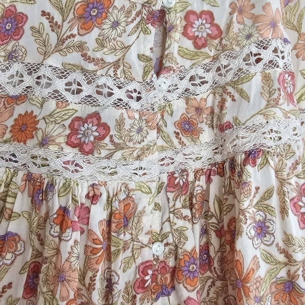 Old Navy bohemian floral puff sleeve top size small - Picture 8 of 9